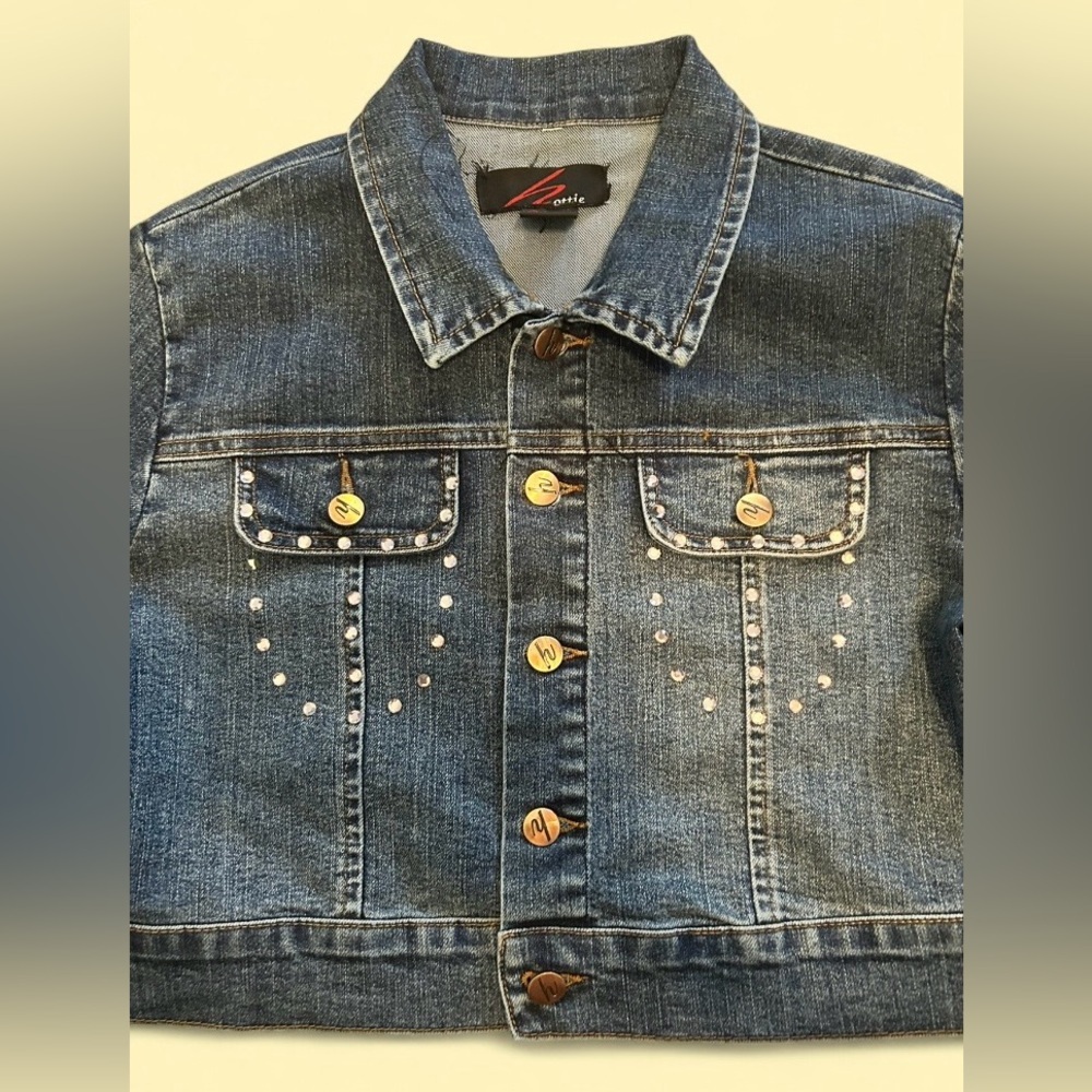 Hottie Rhinestone Denim Jacket | Size S - Picture 3 of 7